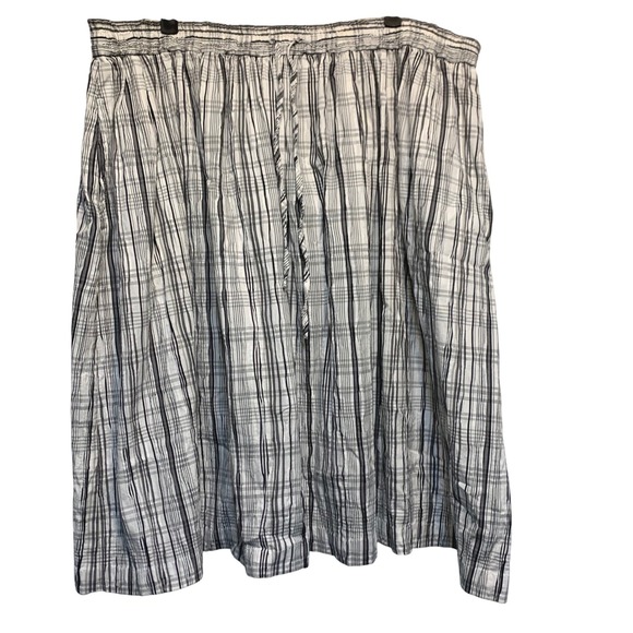 Orvis Dresses & Skirts - Orvis Plaid Midi Skirt XL Black White Elastic Drawstring Waist Pockets Gorpcore